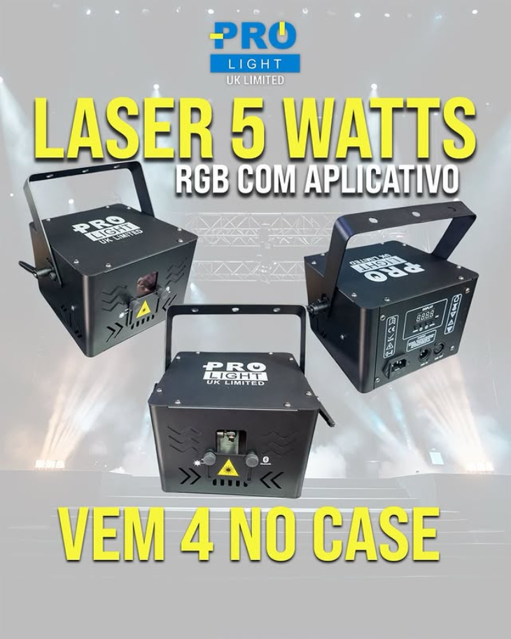 Projetor Laser 5W RGB – Kit 4 unidades